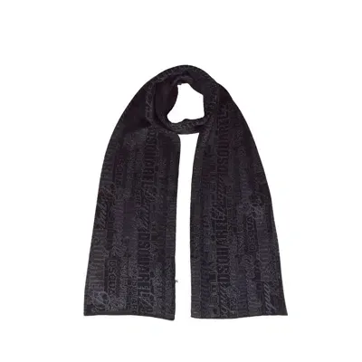 Dsquared2 Dsquared Logo Jacquard Knitted Scarf In Grey