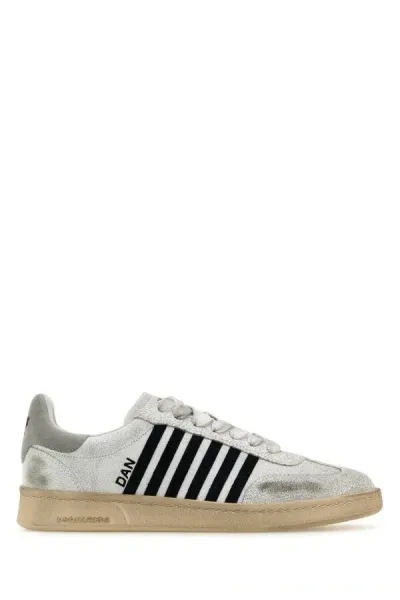 Dsquared2 Boxer Leather Sneakers In Multicolor