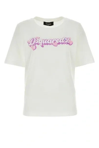 Dsquared2 Logo-print Cotton T-shirt In White