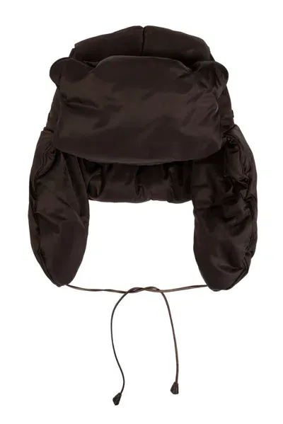 Dsquared2 Ear Flaps Drawstring Hat In Brown