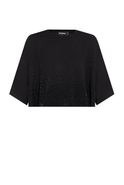 Dsquared2 Embellished Cropped T In Schwarz