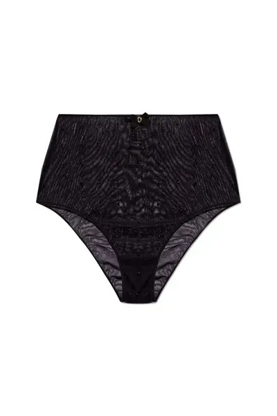 Dsquared2 Embellished High Waist Briefs In Black