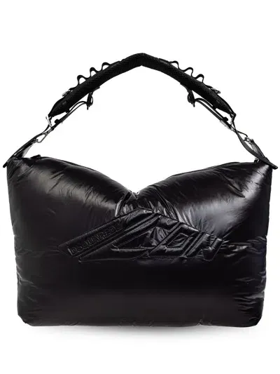 Dsquared2 Embossed-logo Maxi Shoulder Bag In Black