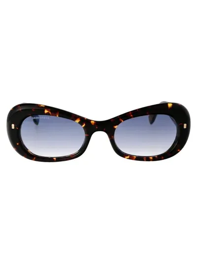 Dsquared2 Eyewear Oval Frame Sunglasses In Brown