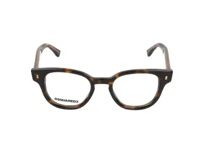 Dsquared2 Eyewear Oval Frame Glasses In Brown