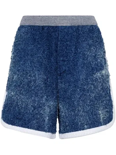 Dsquared2 Faded-effect Textured Shorts In Blue