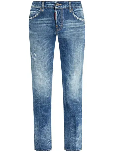 Dsquared2 Ausgeblichene Tapered-jeans In Blue