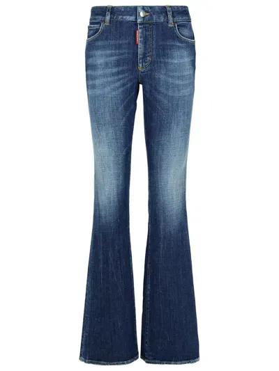 Dsquared2 Flare Navy Denim Jeans In Blue