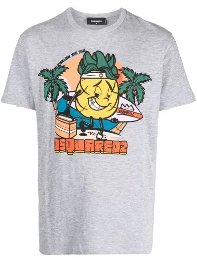 Dsquared2 Graphic Print T-shirt In Grey