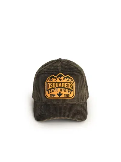 Dsquared2 Green Cotton Cap In Military