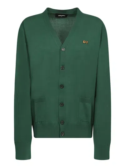 Dsquared2 Green Cotton Cardigan