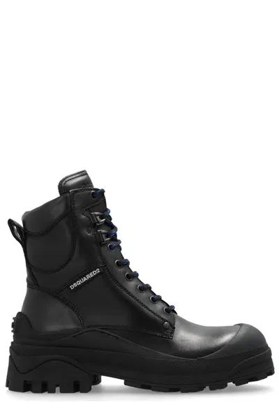 Dsquared2 Harley Biker Boots In Black