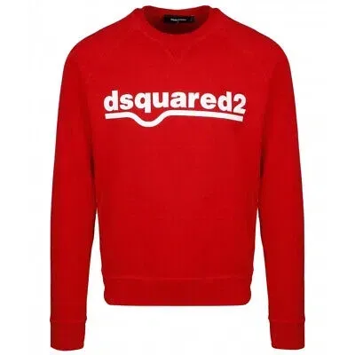 Pre-owned Dsquared2 Herren Sweatshirts S74gu0460 S25030 307 Jumper In Rot