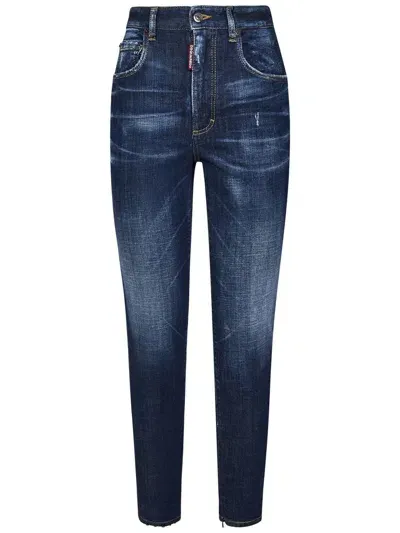 Dsquared2 Twiggy High Waist Skinny Jeans In Blue