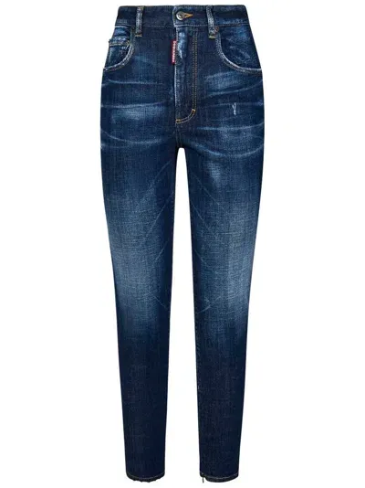 Dsquared2 High Waist Twiggy Jeans In Blue