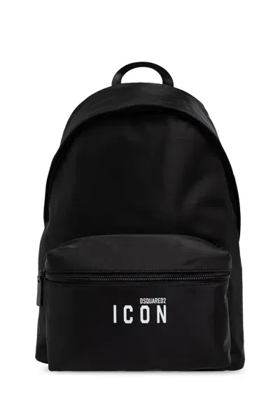 Dsquared2 Icon-print Backpack In Nero+nero