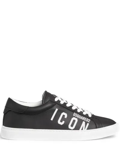 Dsquared2 Icon Logo-print Low-top Sneakers In Black