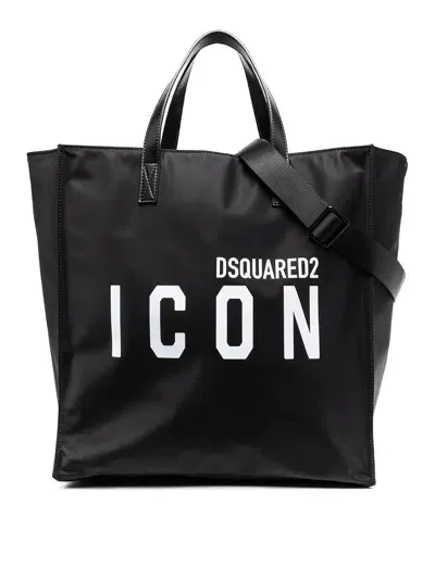 Dsquared2 Icon Print Tote In Black