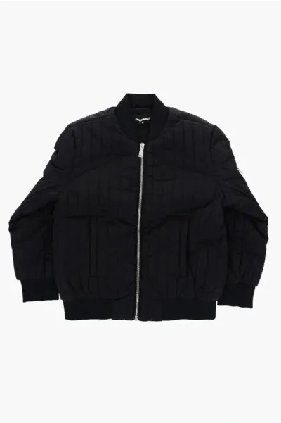 Dsquared2 Icon Quilted Solid Color Bomber In Brown