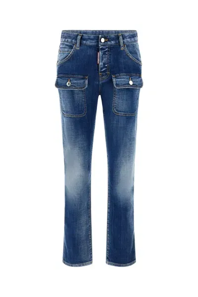 Dsquared2 Patch Pocket Jeans In Blue