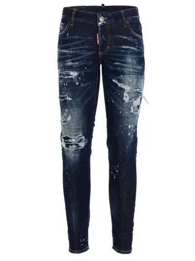 Dsquared2 Jennifer Cropped Jeans In Blue