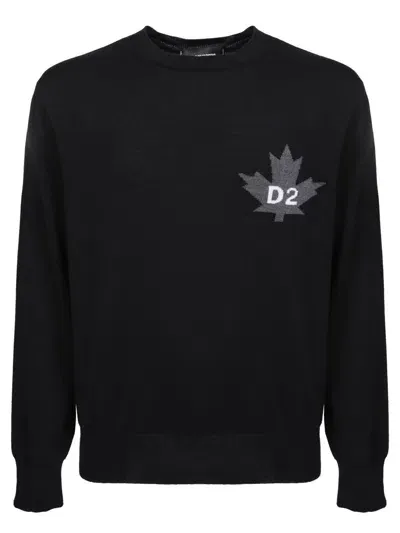 Dsquared2 Maple Leaf Black Swaetshirt