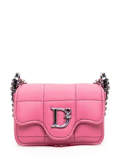 Dsquared2 Leather Mini Bag In Pink