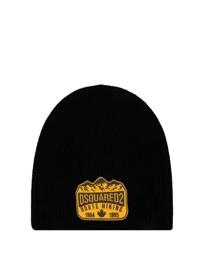 Dsquared2 Logo-appliqu Wool Beanie In Black