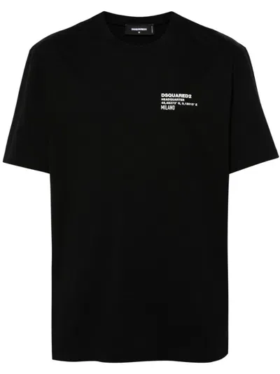 Dsquared2 Logo Cotton T-shirt In Black