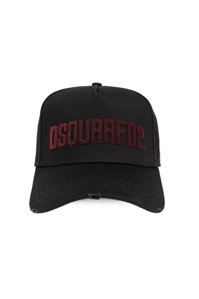 Dsquared2 Logo Detailed Baseball Cap In Black