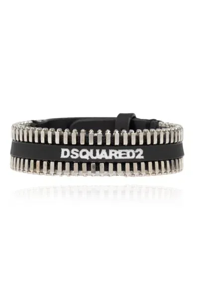 Dsquared2 Logo Detailed  Bracelet In Black