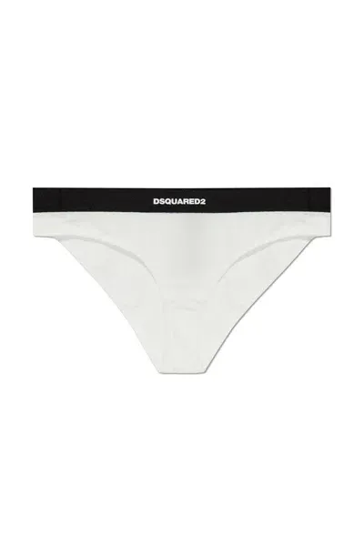 Dsquared2 Logo-waist Lace Briefs In White