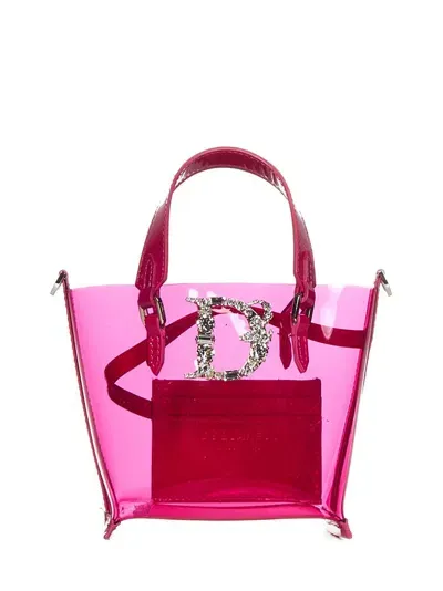 Dsquared2 Logo Embellished Tote Bag In Pink