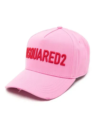 Dsquared2 Pink Hat With Embossed Logo