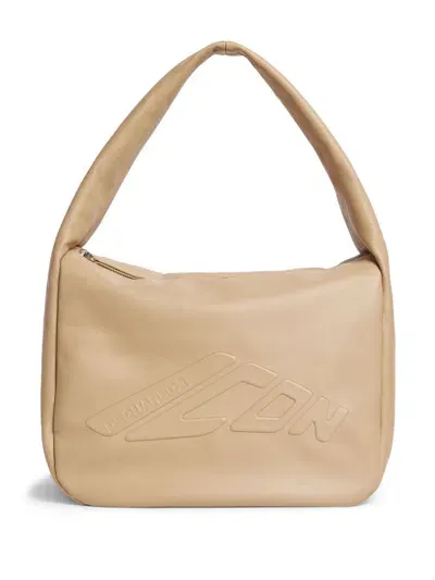 Dsquared2 Logo-embossed Leather Tote Bag In Neutrals