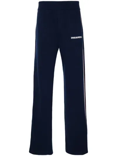 Dsquared2 Logo-embroidered Track Trousers In Blue