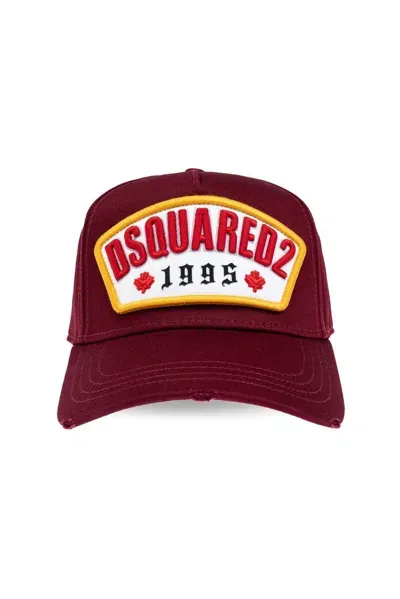 Dsquared2 Logo Patch Baseball Cap In Red