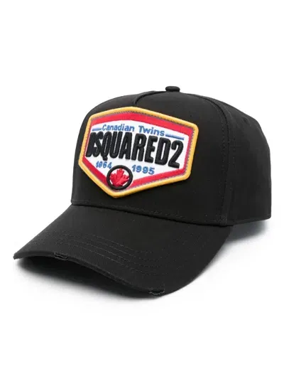 Dsquared2 Logo Patch Baseball Cap In Black