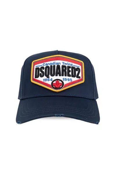 Dsquared2 Logo Patch Baseball Cap In Blue