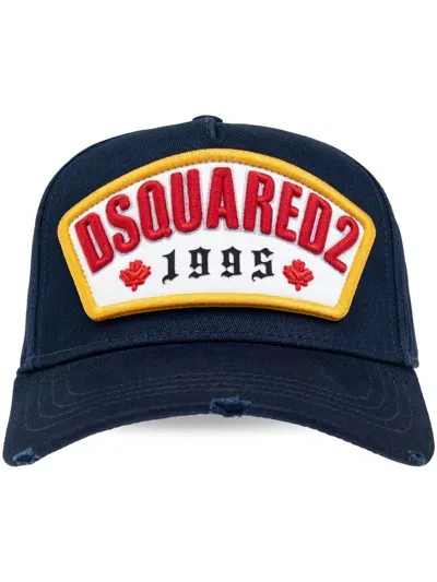 Dsquared2 Logo Patch Baseball Cap In Blue