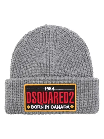 Dsquared2 Logo-patch Beanie In Grey