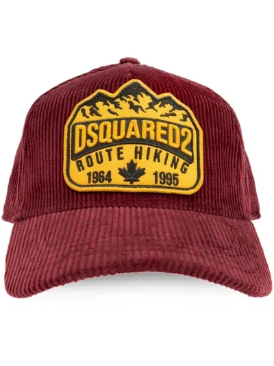 Dsquared2 Logo-patch Cotton Baseball Cap In Red