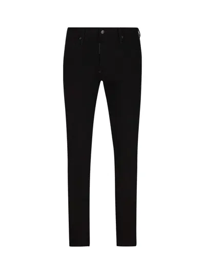 Dsquared2 Logo-patch Slim-fit Jeans In Nero