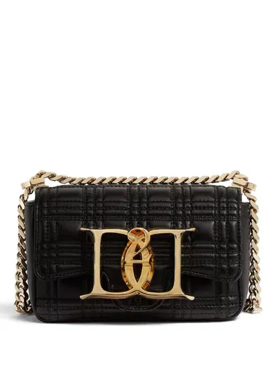 Dsquared2 Logo-plaque Leather Shoulder Bag In Black