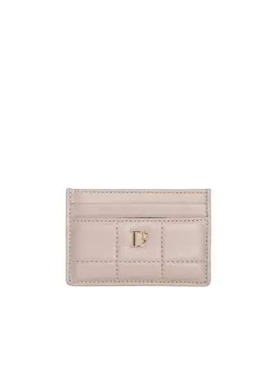 Dsquared2 Logo-plaque Leather Card Holder In Neutrals