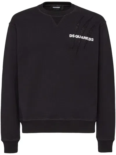 Dsquared2 Logo-print Cotton Sweatshirt In Black