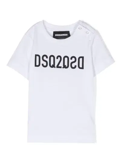 Dsquared2 Babies' Logo-print Cotton T-shirt In Weiss