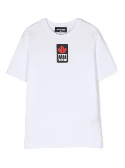 Dsquared2 Kids' T-shirt Mit Logo-print In White