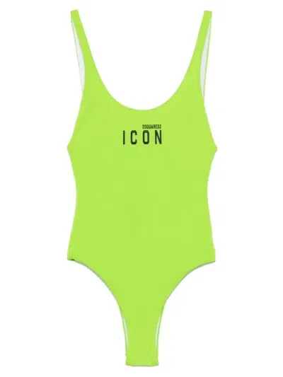 Dsquared2 Logo-print Swimsuit In Green