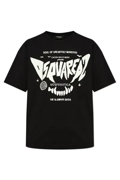 Dsquared2 Logo-print Cotton T-shirt In Schwarz